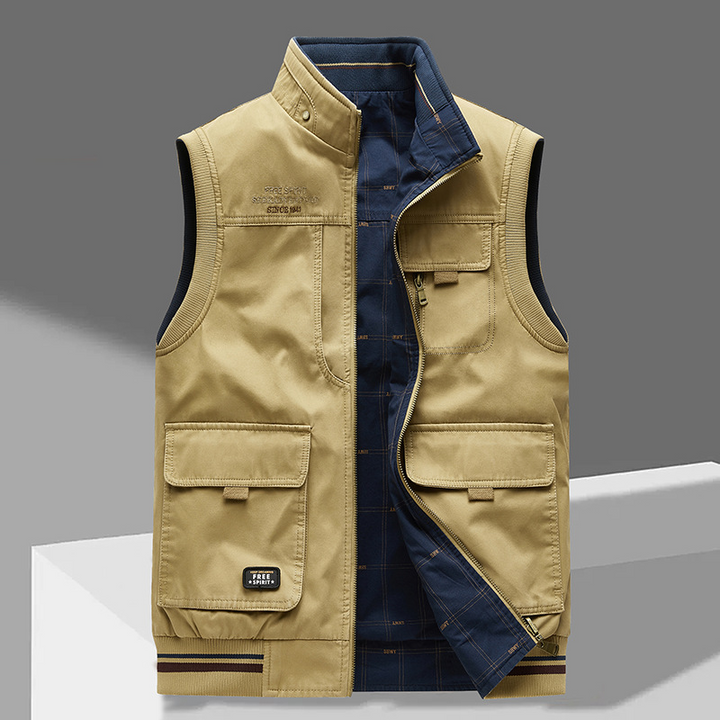 Crispin - Sleeveless Vest With Multi Pocket