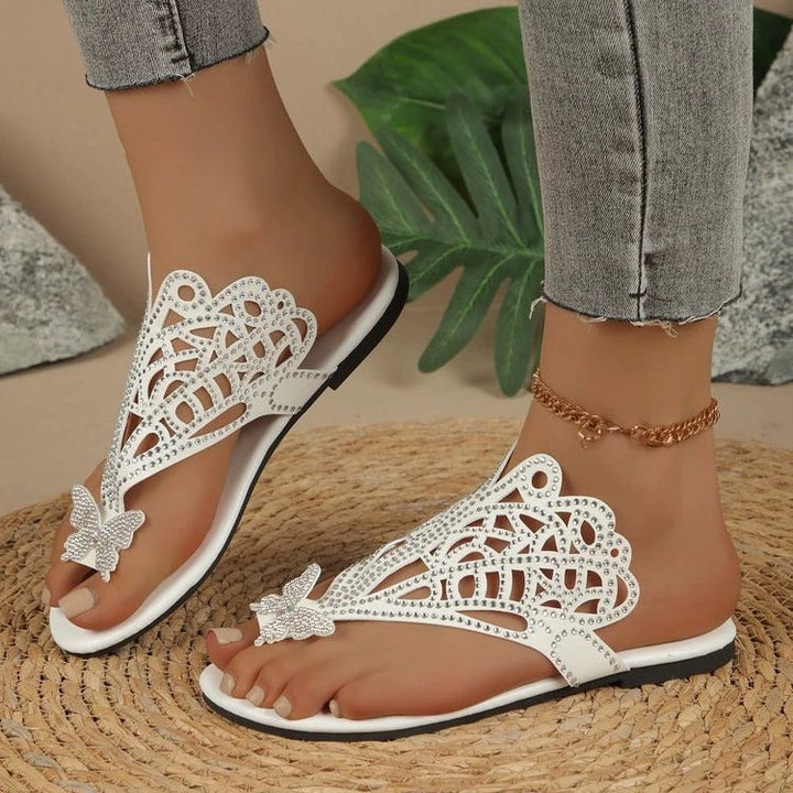 Rosalia - Stylish Leather Sandal With Butterfly Cover