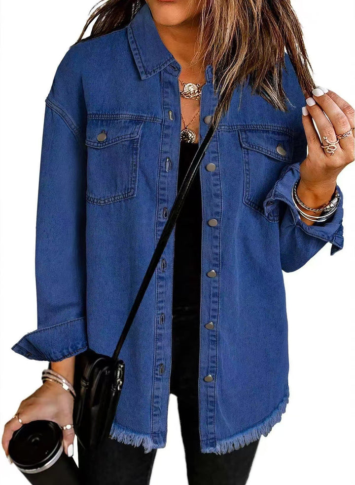 Jolien - Long Sleeve Denim Jacket With Pockets