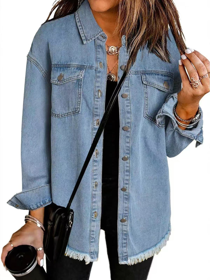 Jolien - Long Sleeve Denim Jacket With Pockets