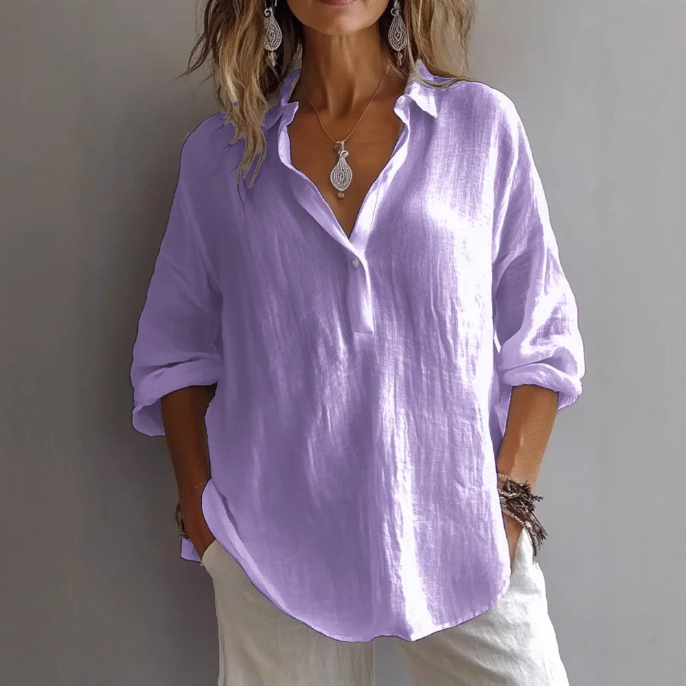 Fotoula - Elegant V Neck Blouse