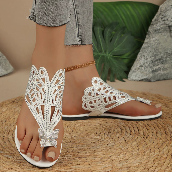 Rosalia - Stylish Leather Sandal With Butterfly Cover