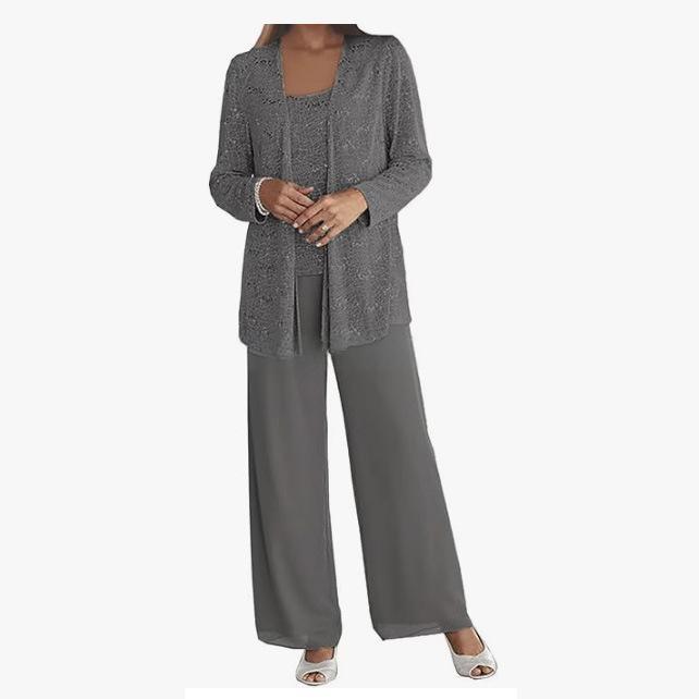 Gimena - Glitter Cardigan Pant Set