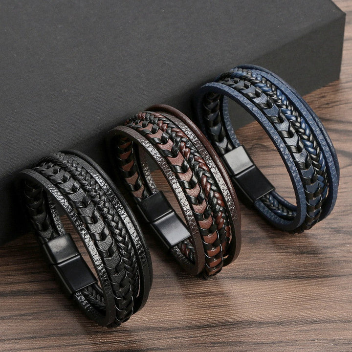 Lennart - Multi-layered Leather Rope Braided Bracelet
