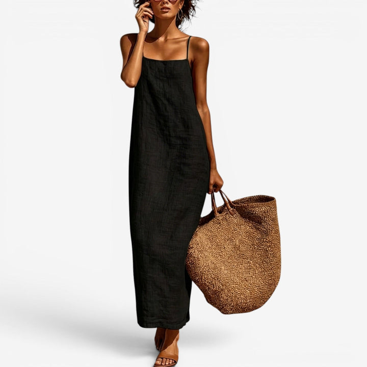 Sadia - Long Linen Slip Dress