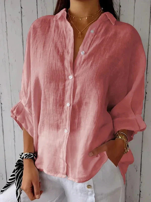 Aelita - Causal Cotton And Linen Shirt