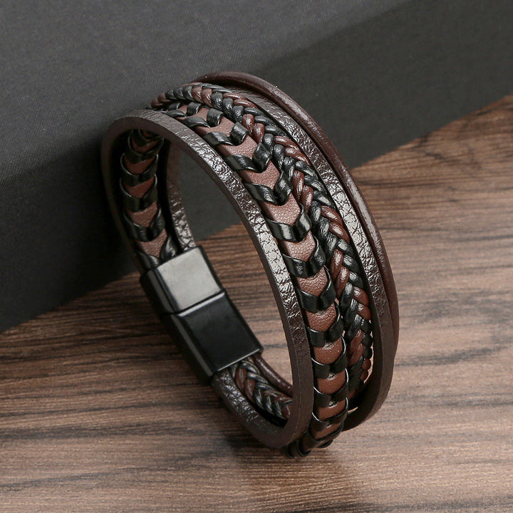 Lennart - Multi-layered Leather Rope Braided Bracelet