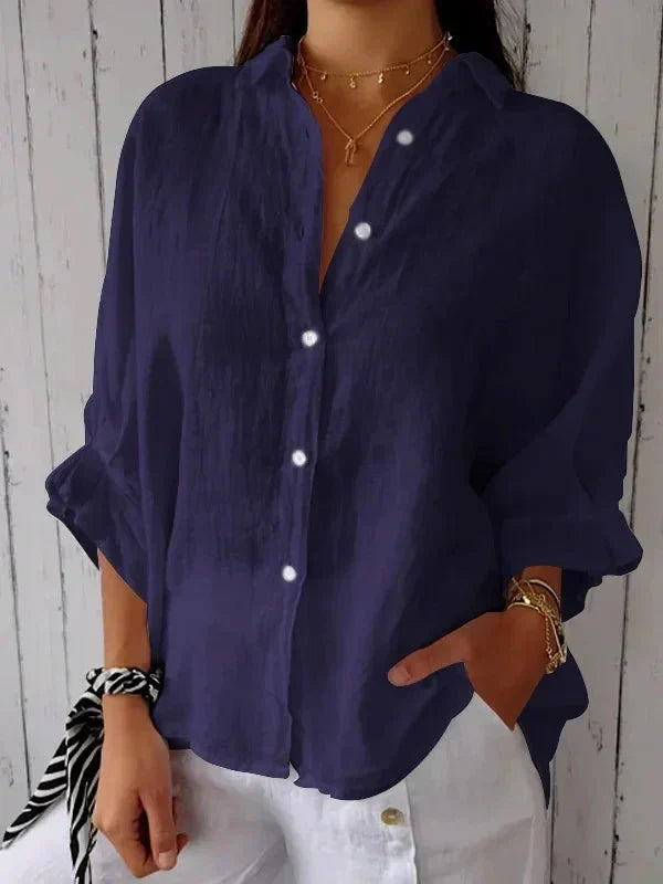 Aelita - Causal Cotton And Linen Shirt