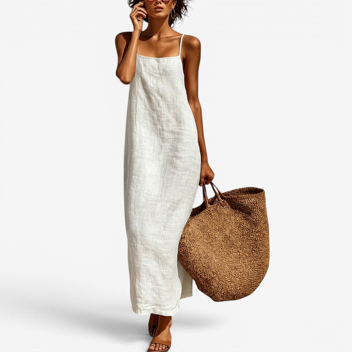 Sadia - Long Linen Slip Dress