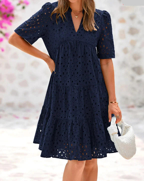 Anjika - Elegant Summer Dress With Lace Ruffles