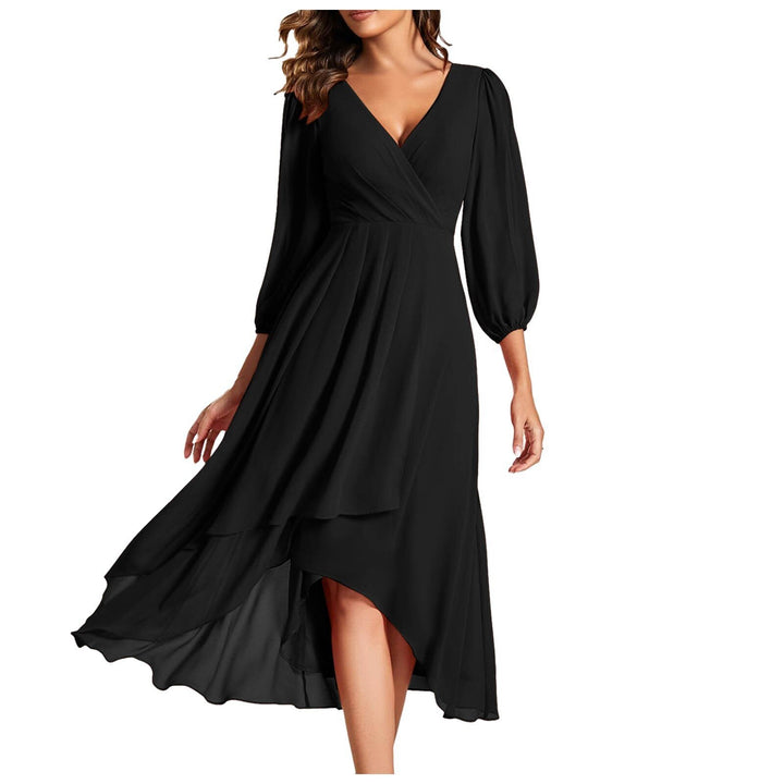Laia - Long Sleeve V Neck Dress