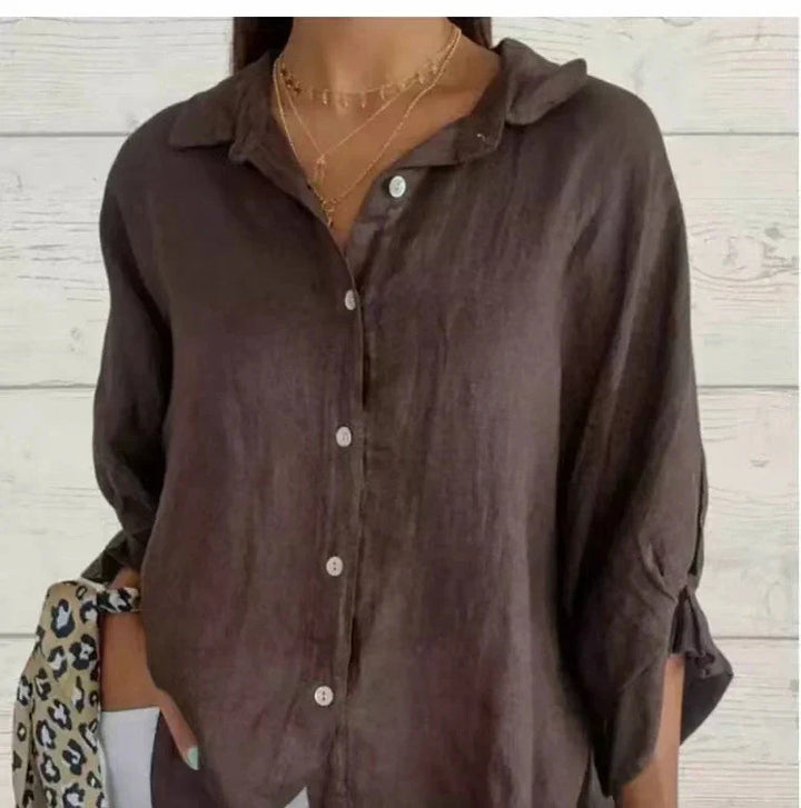 Aelita - Causal Cotton And Linen Shirt