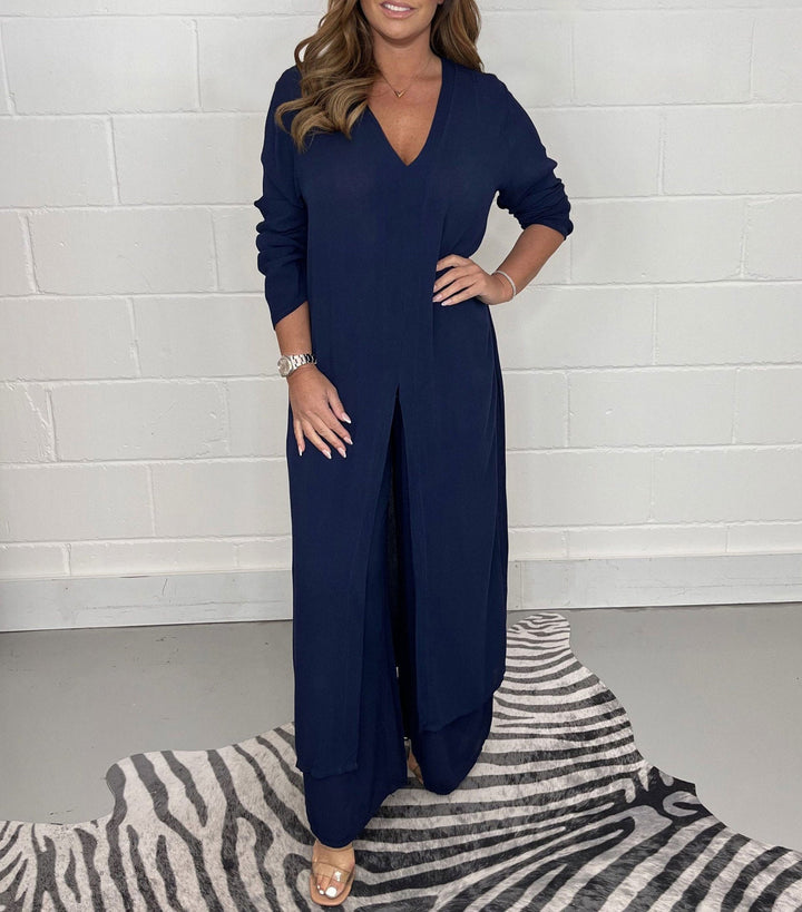 Alejandra - Casual V-Neck Two Piece Set