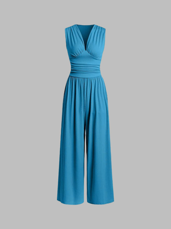 Donna - Chic Sleeveless Wide Leg Jumpsuit