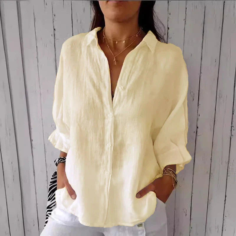 Aelita - Causal Cotton And Linen Shirt