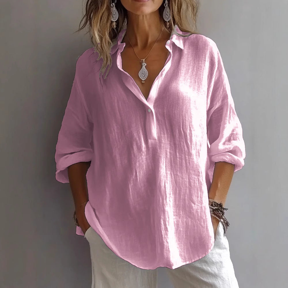 Fotoula - Elegant V Neck Blouse