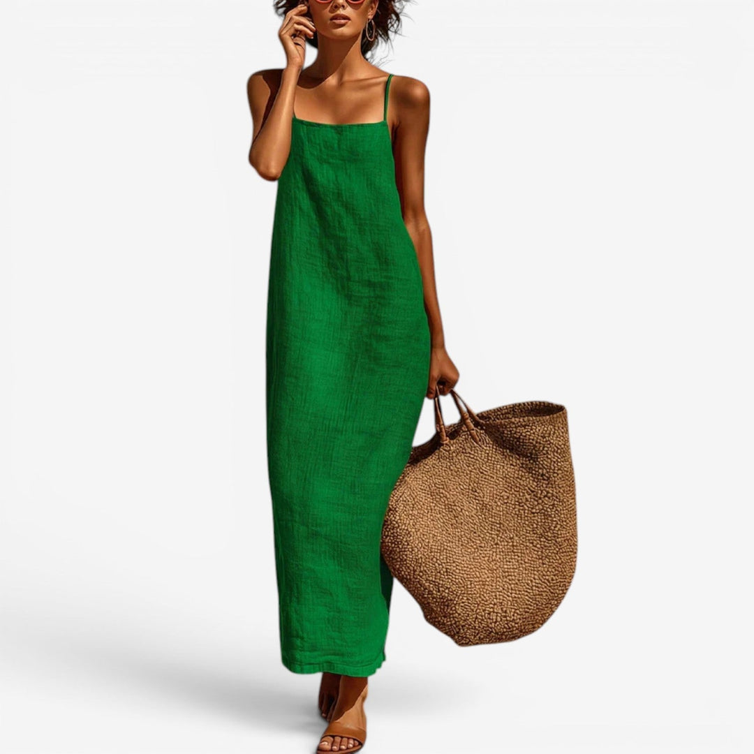 Sadia - Long Linen Slip Dress