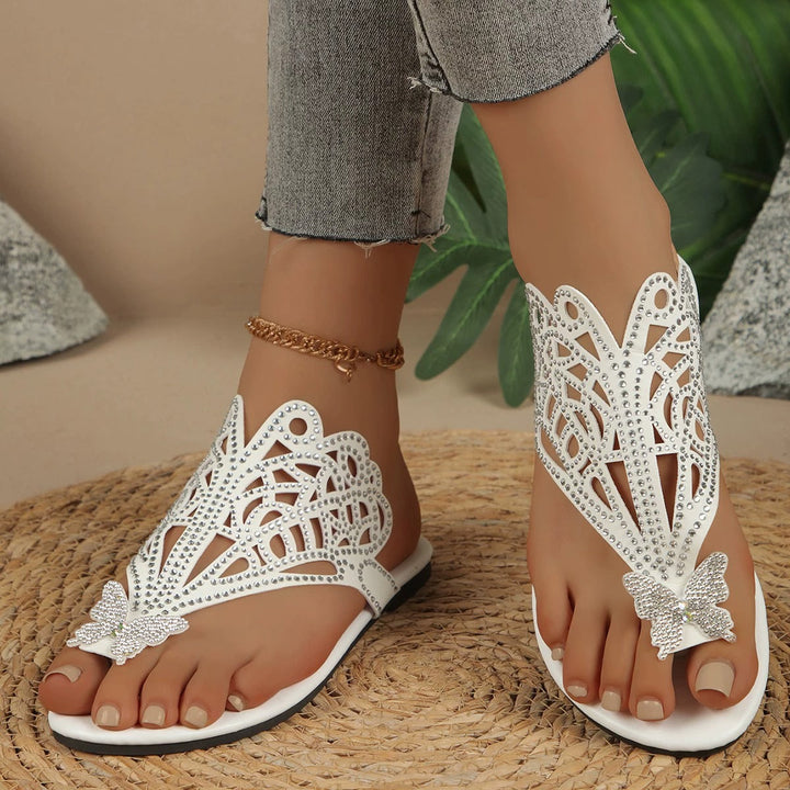 Rosalia - Stylish Leather Sandal With Butterfly Cover