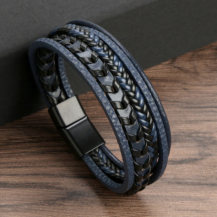 Lennart - Multi-layered Leather Rope Braided Bracelet