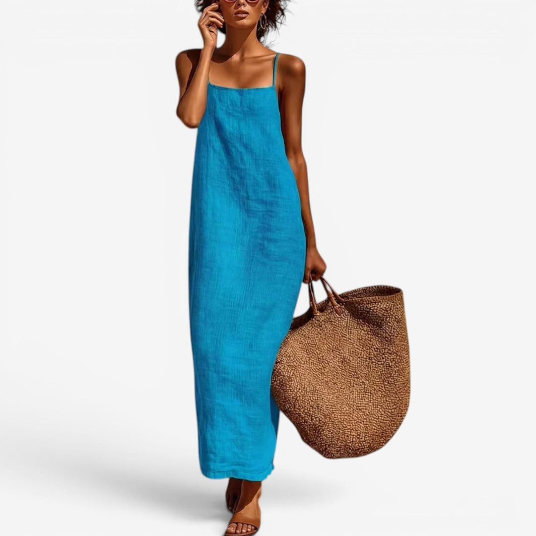 Sadia - Long Linen Slip Dress
