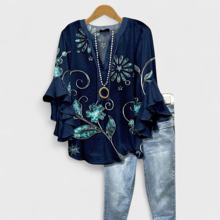 Rachida - Elegant Floral Print Blouse