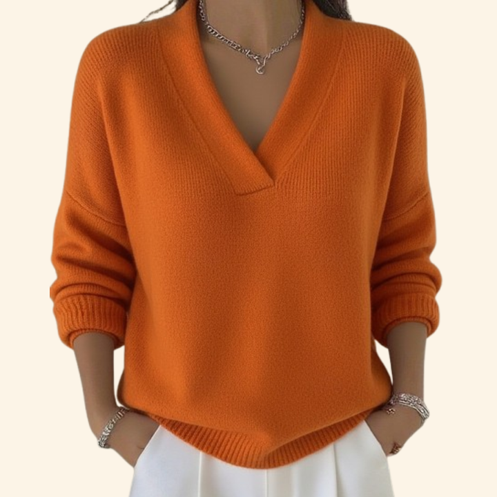 Rashida - Casual Knitted V-Neck Sweater
