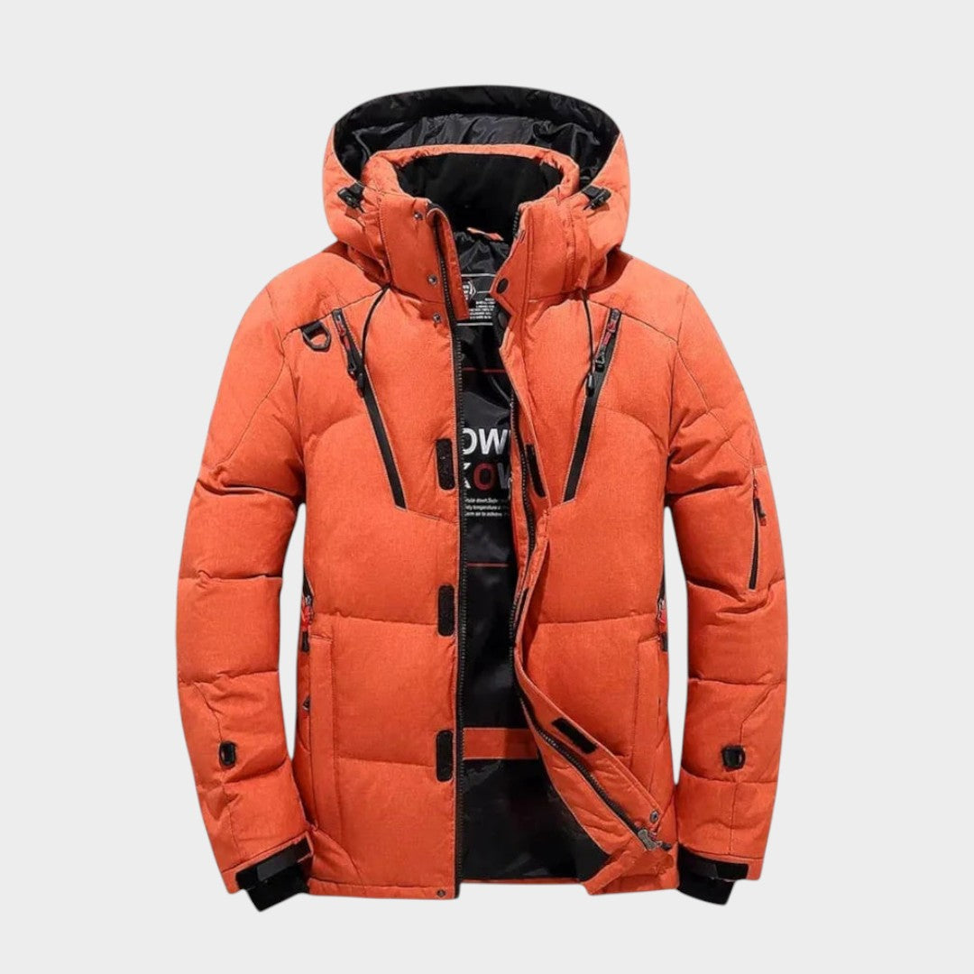 Peneolia - Puffer Jacket With Hood and Zippered Pockets