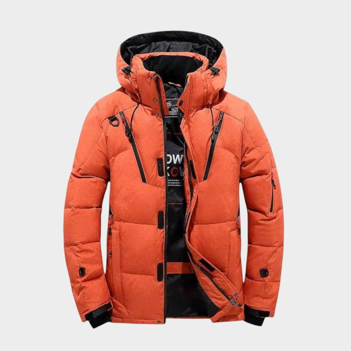 Peneolia - Puffer Jacket With Hood and Zippered Pockets