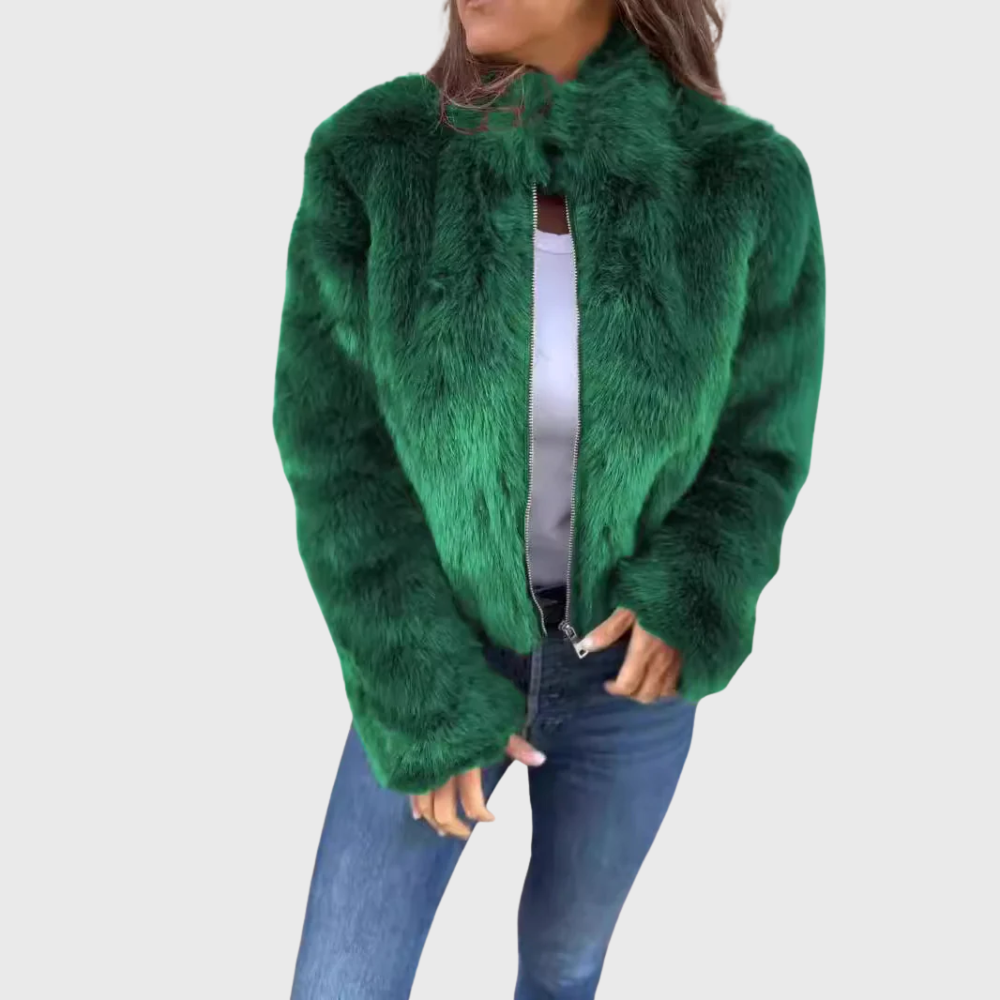 Jintana - Faux Fur Zip Up Jacket