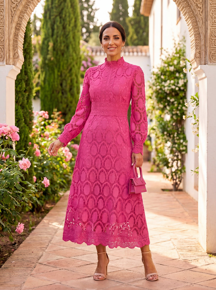 Maelle - Elegant Long Sleeve Lace Dress