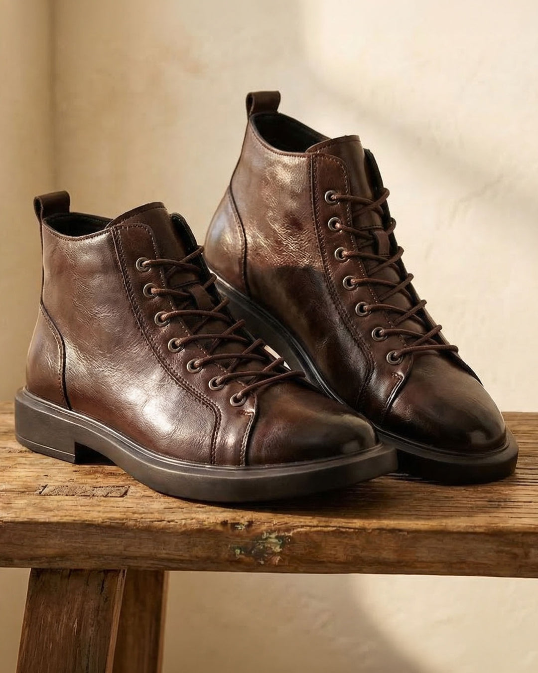 Kervens - Leather Lace-Up Boots