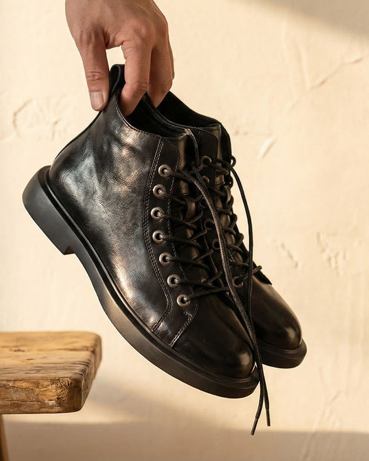 Kervens - Leather Lace-Up Boots
