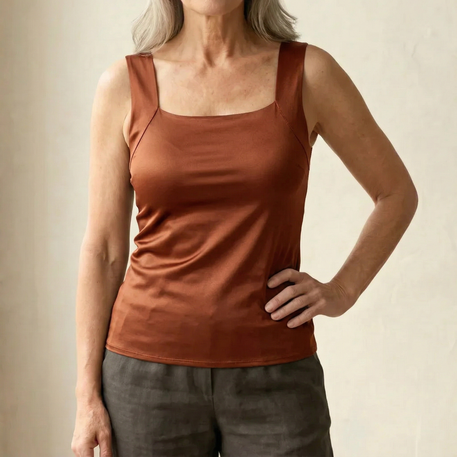 Neda - Square Neck Sleeveless Tank Top