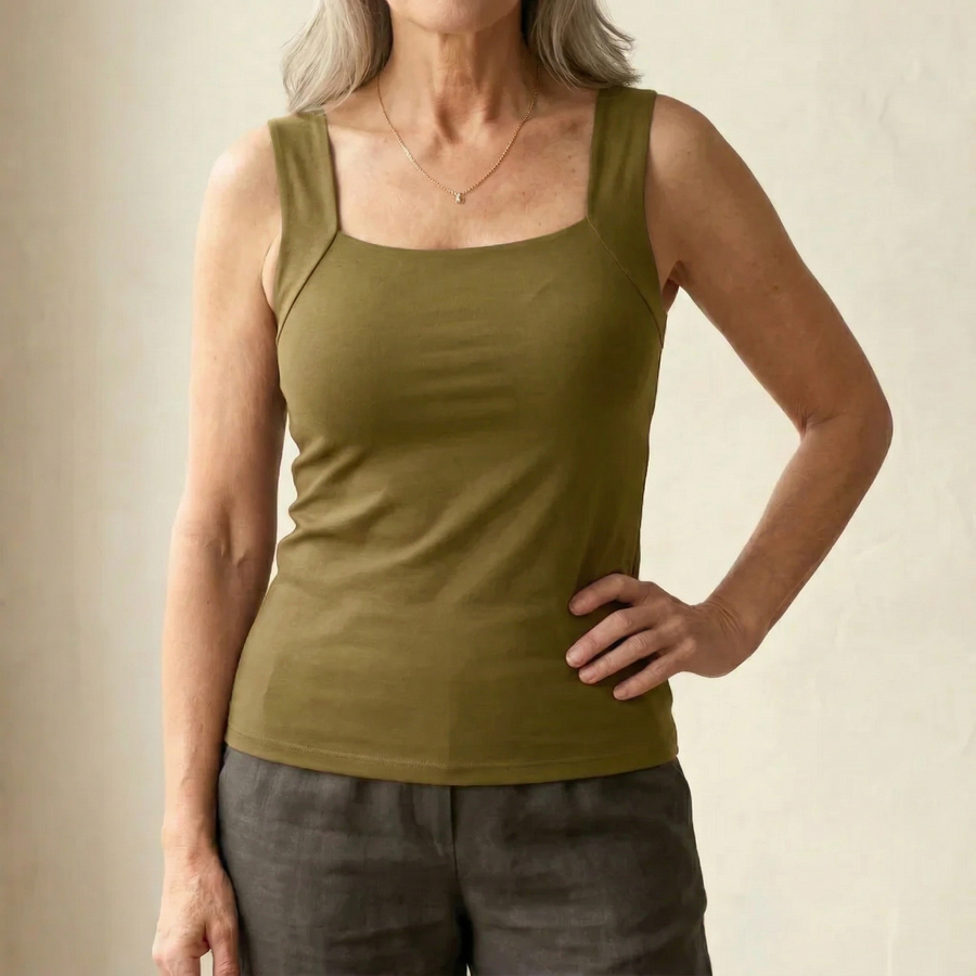 Neda - Square Neck Sleeveless Tank Top