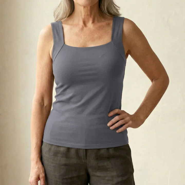 Neda - Square Neck Sleeveless Tank Top