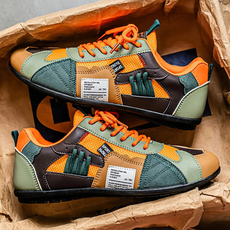 Reinders - Patchwork Lace-Up Sneakers