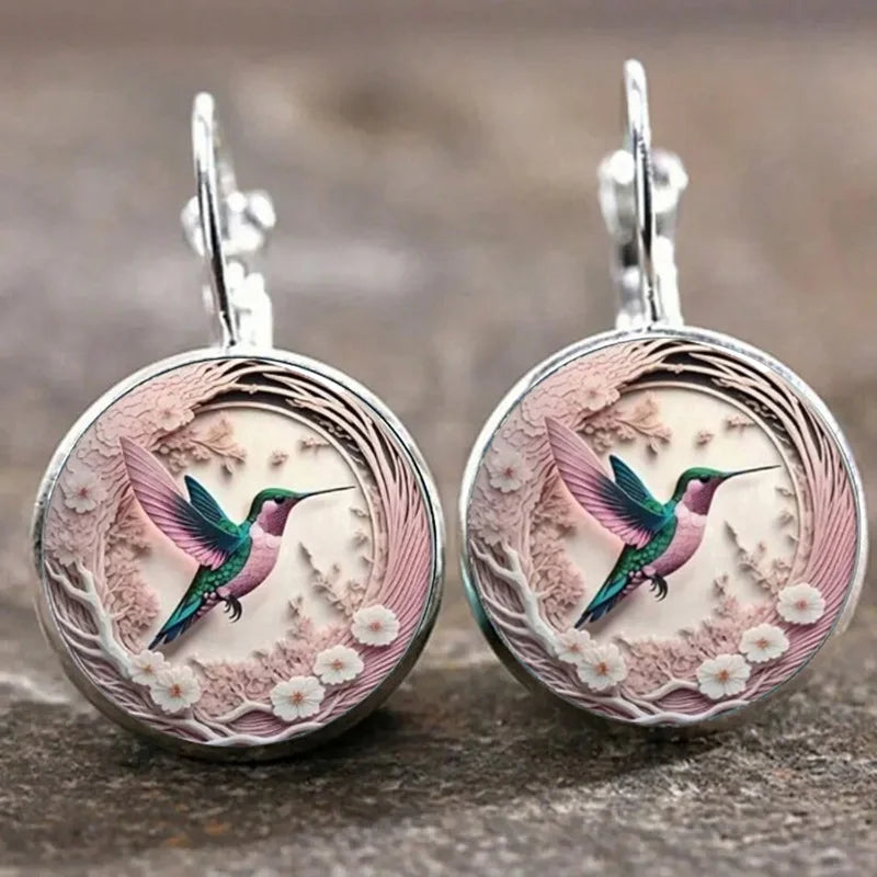 WingAura - Hummingbird Glass Dome Pendant Necklace