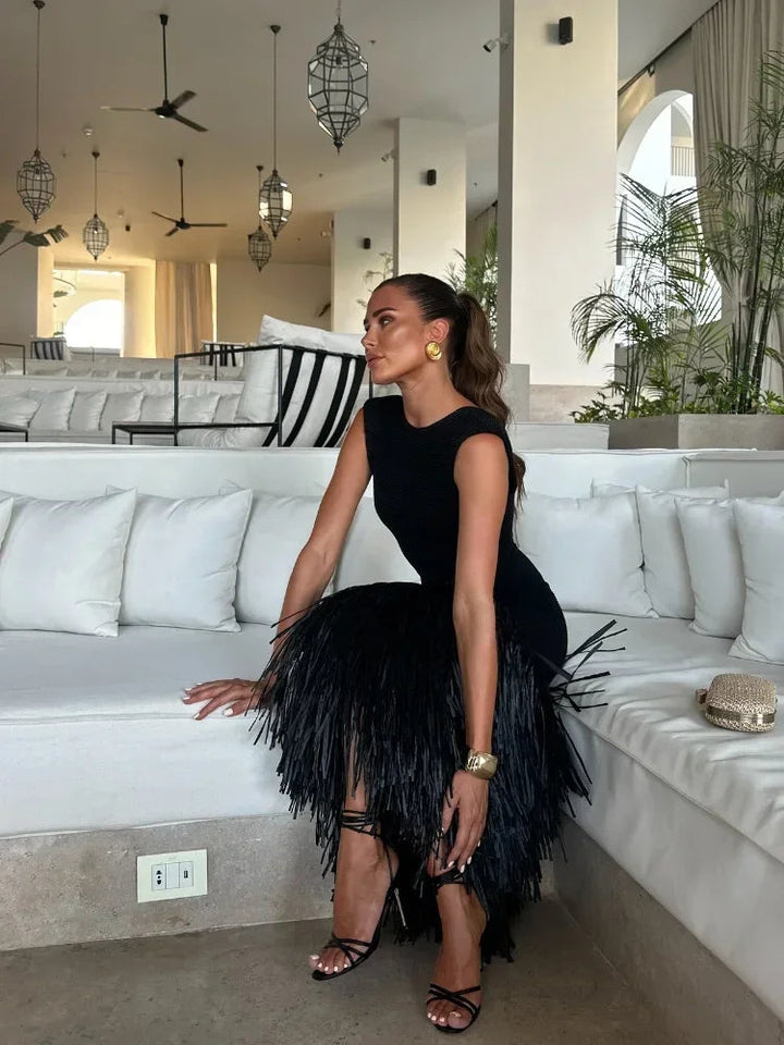 Ana - Long Fringed Dress