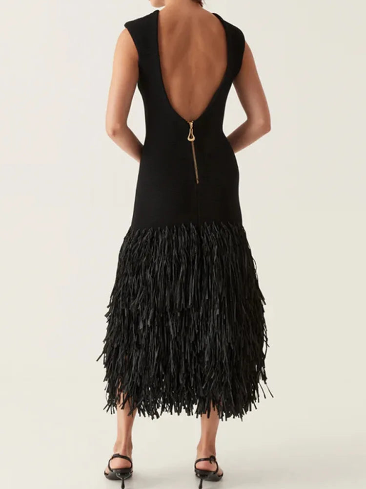 Ana - Long Fringed Dress