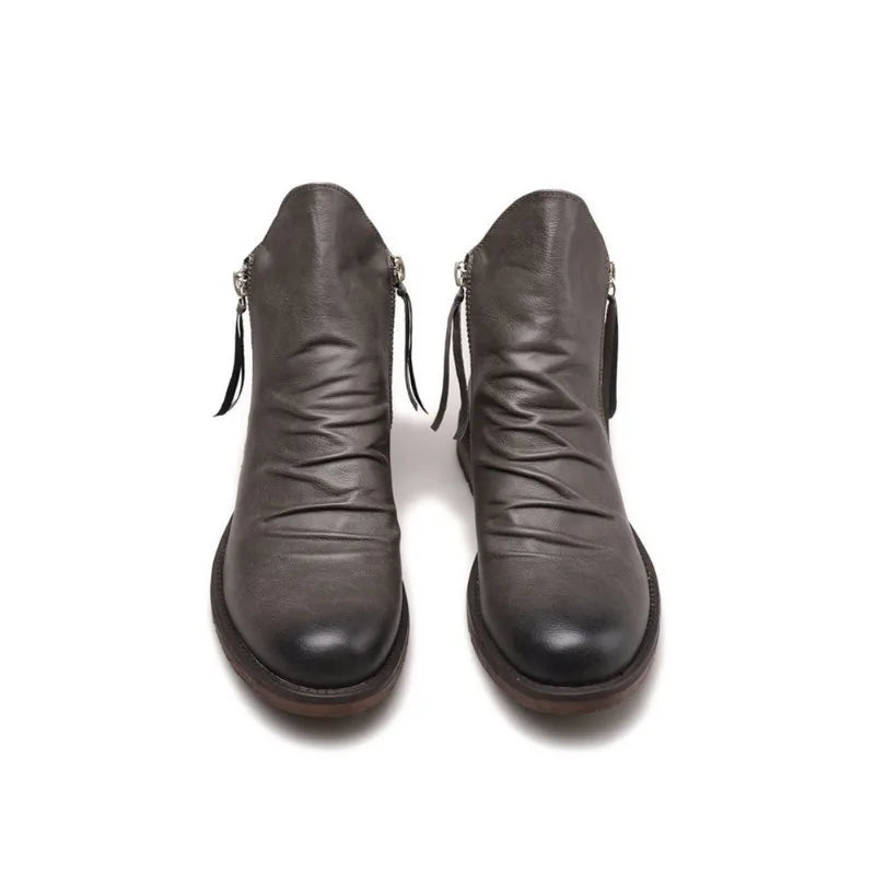 Antonio – Elegant Leather Boots With Zipper