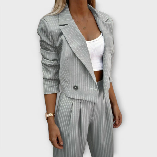 Narya - Elegant Striped Set with Jacket and Pants