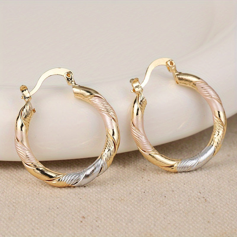 Kysha - Contrasting Round Hoop Earrings