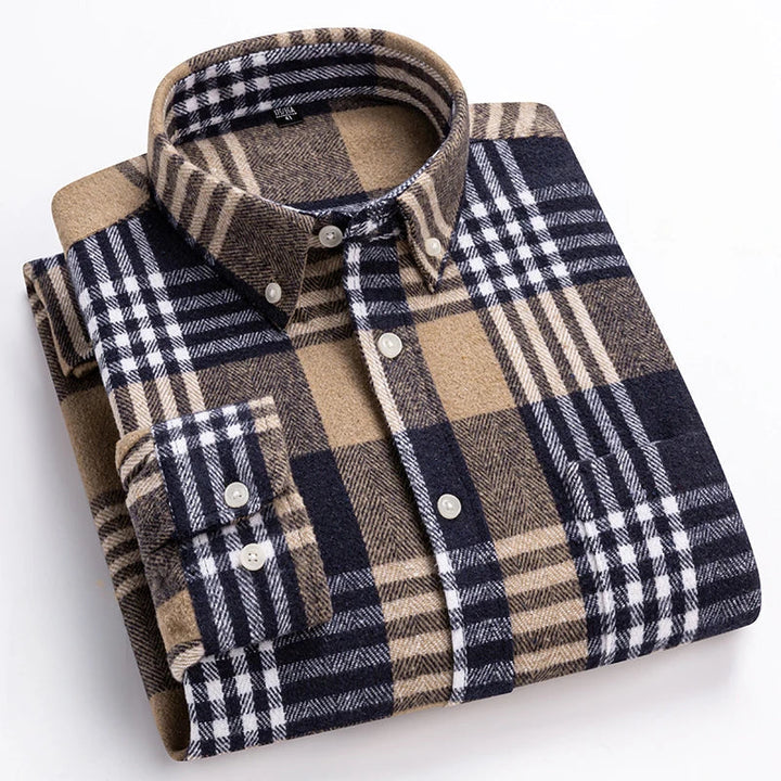 Kasner - Long Sleeve Plaid Cotton Shirt