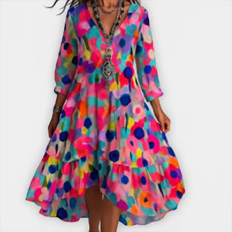 Shanae - Elegant Floral Midi Dress