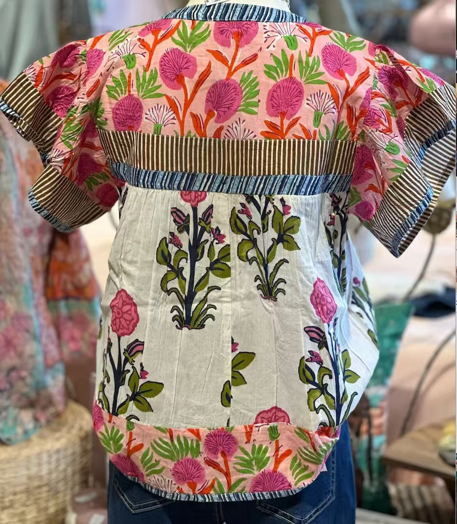 Minta - Casual Floral Print Blouse