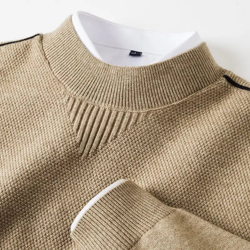 Thado - Sweater With Textured Knit and Crew Neck