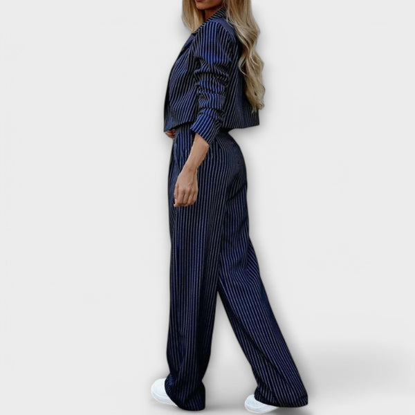 Narya - Elegant Striped Set with Jacket and Pants