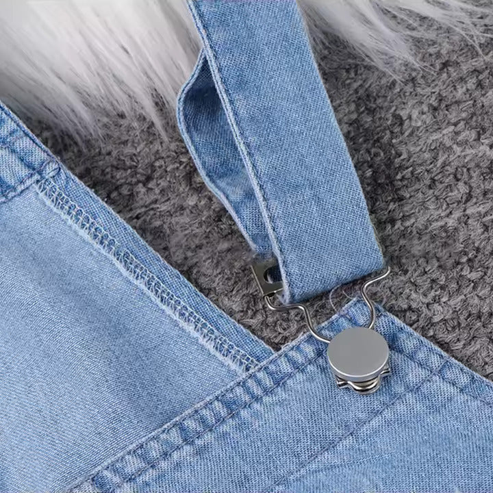 Carly - Casual Drawstring Waist Denim Jumpsuit