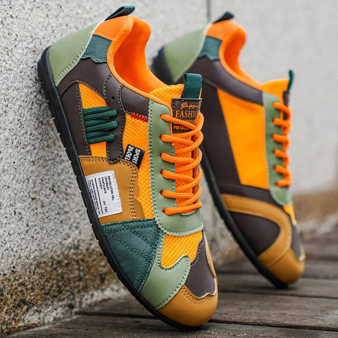 Reinders - Patchwork Lace-Up Sneakers