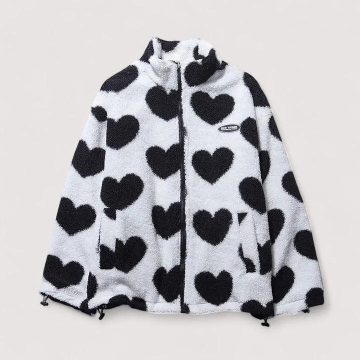 Noveora - Reversible Heart Print Jacket